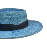 Sombrero gambler crochet celeste
