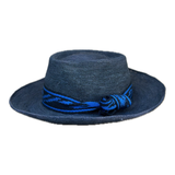 Sombrero gambler crochet azul 1