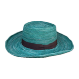 Sombrero gambler crochet turquesa