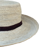 Sombrero gambler crochet beige cinta