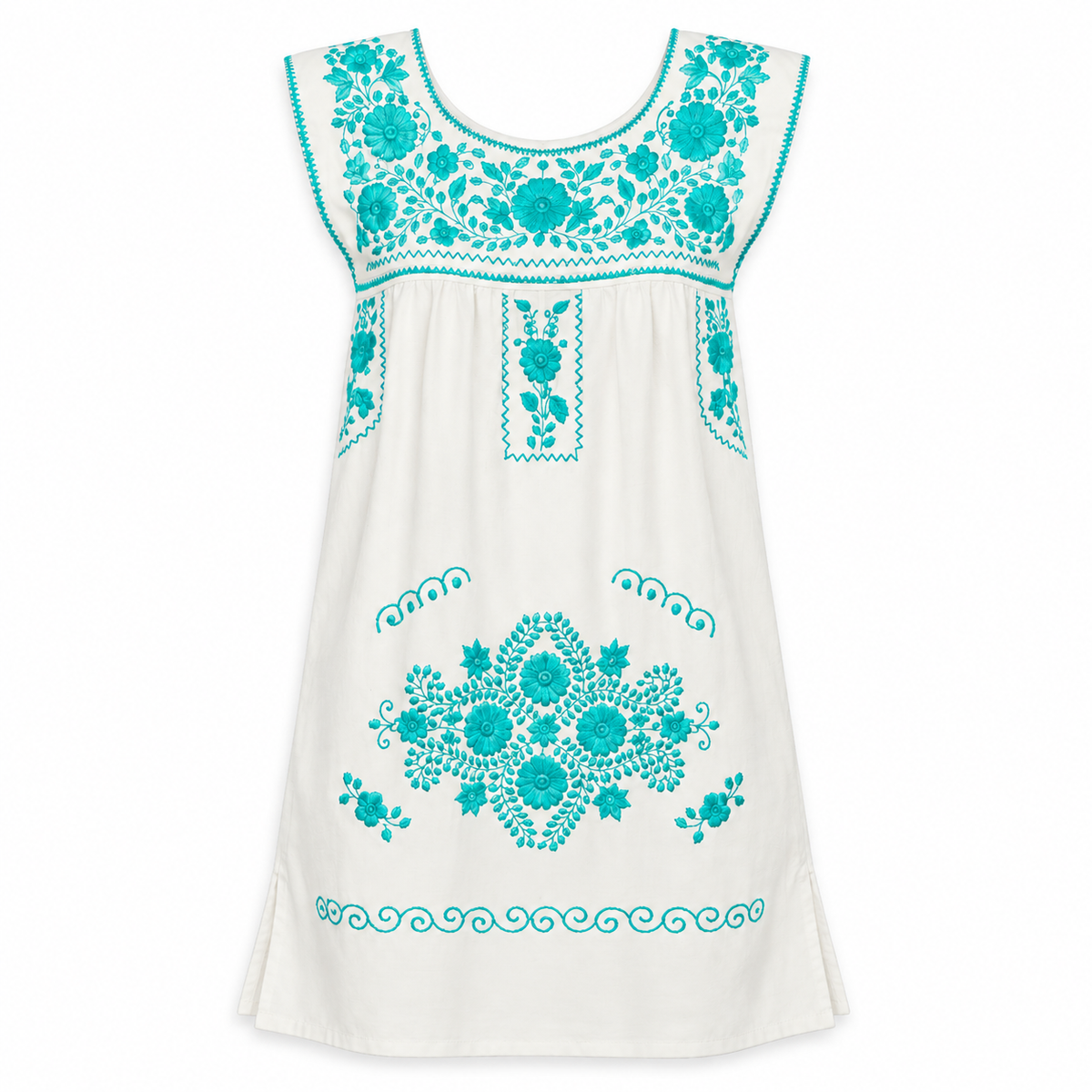 vestido mexicano bordado blanco