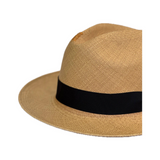 Sombrero Panama Hat Fedora Camel M - único