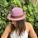 Sombrero Panama Hat ala corta lila