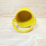 Bolso redondo paja toquilla amarillo