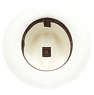 Interior Sombrero Alba de paja toquilla tejido artesanalmente en Ecuador